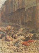 Ernest Meissonier The Barricade,Rue de la Mortellerie,June 1848 also called Menory of Civil War (mk05 France oil painting artist